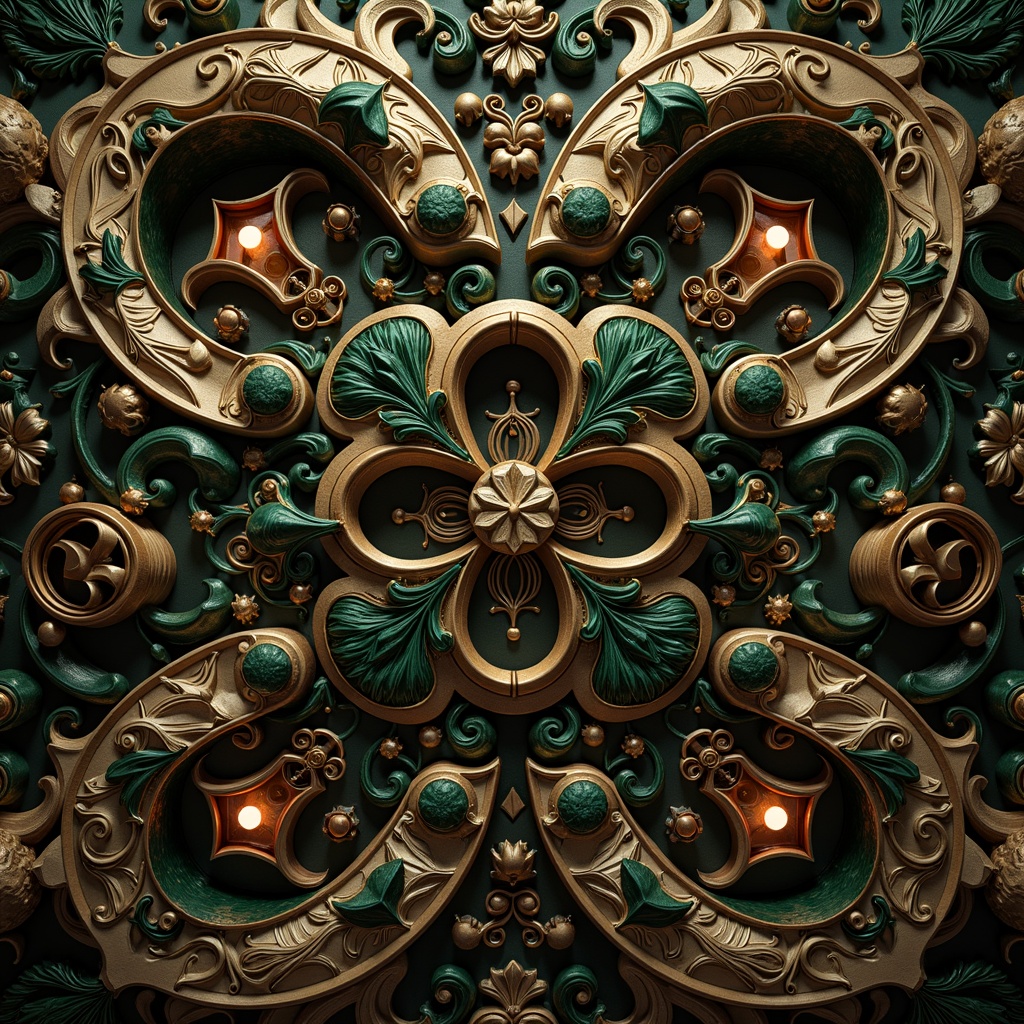 Prompt: Intricate ornate details, flowing curvilinear forms, sinuous lines, organic shapes, luxurious materials, rich jewel tones, golden accents, subtle gradient effects, soft warm lighting, shallow depth of field, 1/1 composition, symmetrical balance, opulent textures, highly detailed ornaments, botanical motifs, whiplash curves, dynamic energy, elegant sophistication, refined luxury, vintage flair.