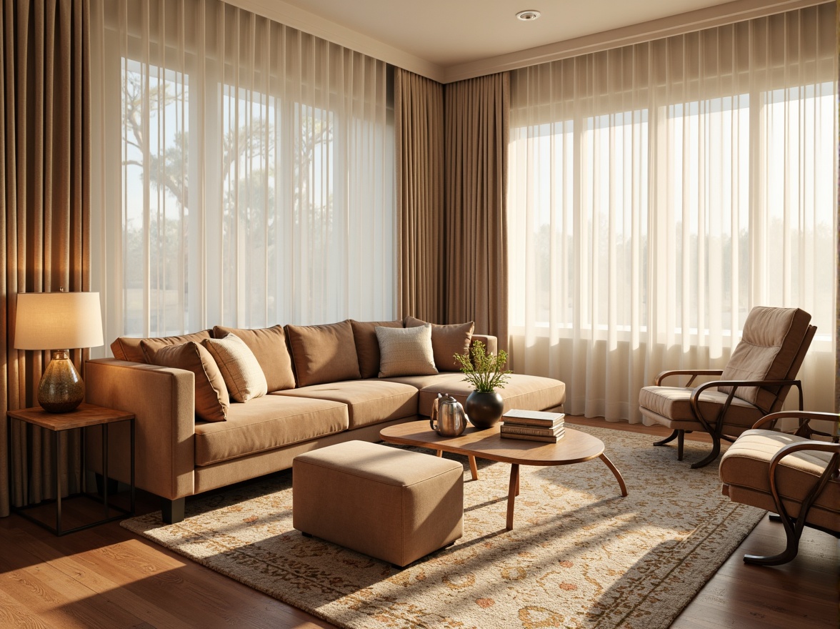 Prompt: Cozy living room, plush velvet sofas, soft pastel-colored cushions, warm beige carpets, intricate patterned rugs, comfortable oversized armchairs, elegant wooden coffee tables, stylish metal floor lamps, modern minimalist decor, natural light filtering through sheer curtains, calm atmosphere, relaxing ambiance, warm golden lighting, 1/1 composition, realistic fabric textures, ambient occlusion.