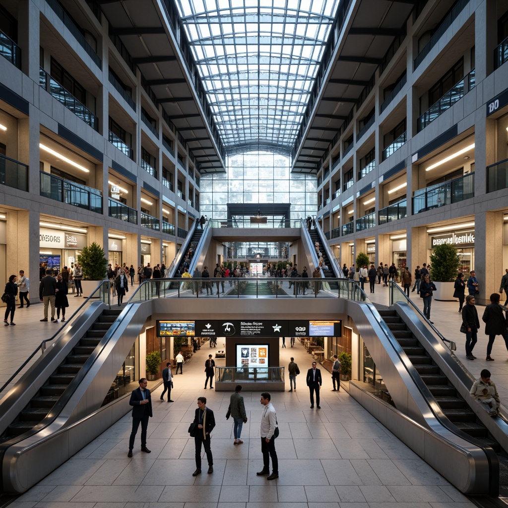 Prompt: Busy metro station, modern architecture, sleek metal columns, gleaming glass roofs, efficient signage systems, commuter traffic flow, rush hour crowds, urban cityscape, natural stone flooring, stainless steel handrails, LED lighting systems, dynamic digital displays, curved escalators, spacious platforms, pedestrian navigation paths, clear wayfinding signs, high ceilings, open atriums, natural ventilation systems, subtle color schemes, minimalist decor, 1/2 composition, low-angle shot, warm soft lighting, realistic textures.