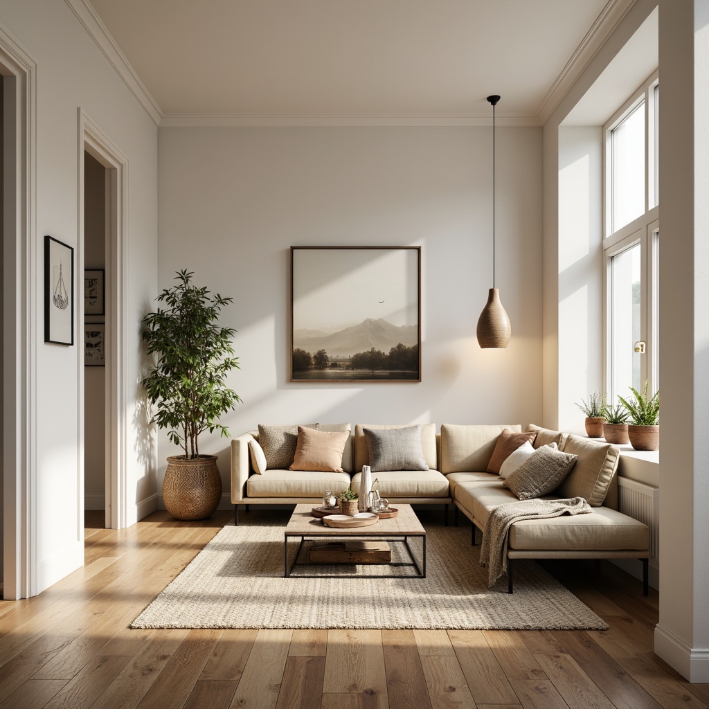 Prompt: Light-filled hall, Scandinavian wooden floors, minimalist decor, sleek low-profile sofa, oatmeal-colored upholstery, natural fiber rugs, reclaimed wood coffee table, industrial metal legs, cozy throw blankets, woven baskets, pendant lamps, soft warm lighting, 1/1 composition, intimate atmosphere, realistic textures, ambient occlusion.Let me know if this meets your requirements!