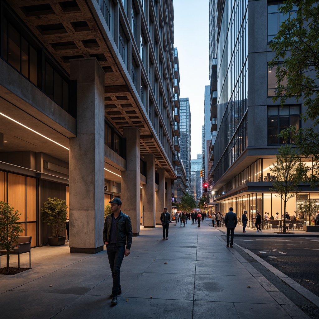 Prompt: Exterior concrete walls, industrial metal beams, polished steel surfaces, reclaimed wood accents, urban cityscape backdrop, modern skyscrapers, bustling streets, sleek glass facades, neon lights, evening ambiance, shallow depth of field, 3/4 composition, cinematic lighting, realistic reflections, ambient occlusion.