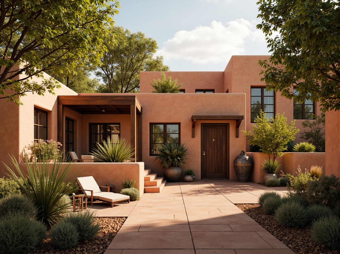 Prompt: Earthy olive tones, natural terracotta walls, warm beige accents, inviting sienna rooftops, lush greenery surroundings, rustic wooden doors, distressed metal decor, vintage outdoor furniture, soft golden lighting, shallow depth of field, 1/1 composition, realistic textures, ambient occlusion.