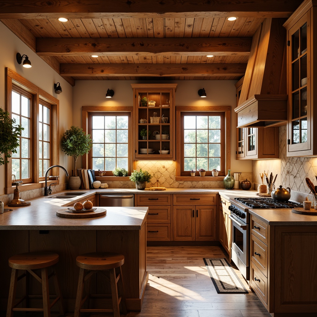 Prompt: Cozy kitchen, warm Craftsman style, rustic wooden cabinets, earthy tone countertops, vintage metal lighting fixtures, pendant lamps, soft warm glow, ambient overhead lighting, under-cabinet task lighting, natural stone backsplash, farmhouse sink, traditional cooktop, warm beige walls, rich wood flooring, classic furniture pieces, decorative ceramic tiles, morning sunlight, shallow depth of field, 1/1 composition, realistic textures, subtle shadows.Let me know if you need any adjustments!