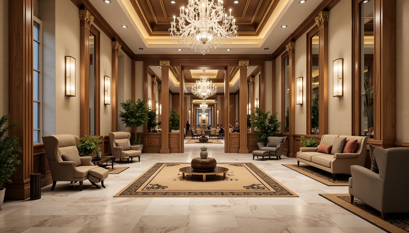 Prompt: Luxurious home gym, neoclassical architecture, high ceilings, marble flooring, inlaid wood patterns, ornate mirrors, crystal chandeliers, elegant columns, rich walnut paneling, sophisticated lighting fixtures, cream-colored walls, lavish furnishings, plush area rugs, polished chrome equipment, motivational quotes, natural stone accents, soft warm illumination, 1/1 composition, realistic textures, ambient occlusion.