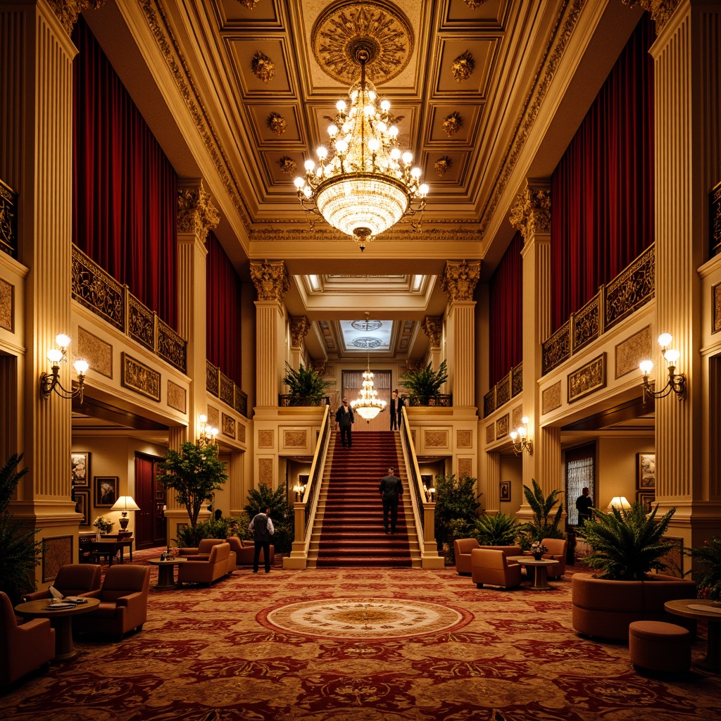 Prompt: Luxurious casino interior, ornate chandeliers, rich gold accents, velvet drapes, intricate moldings, decorative ceiling tiles, gilded ornaments, lavish furnishings, opulent carpets, grand staircases, majestic columns, warm golden lighting, soft focus, shallow depth of field, 1/2 composition, realistic textures, ambient occlusion.