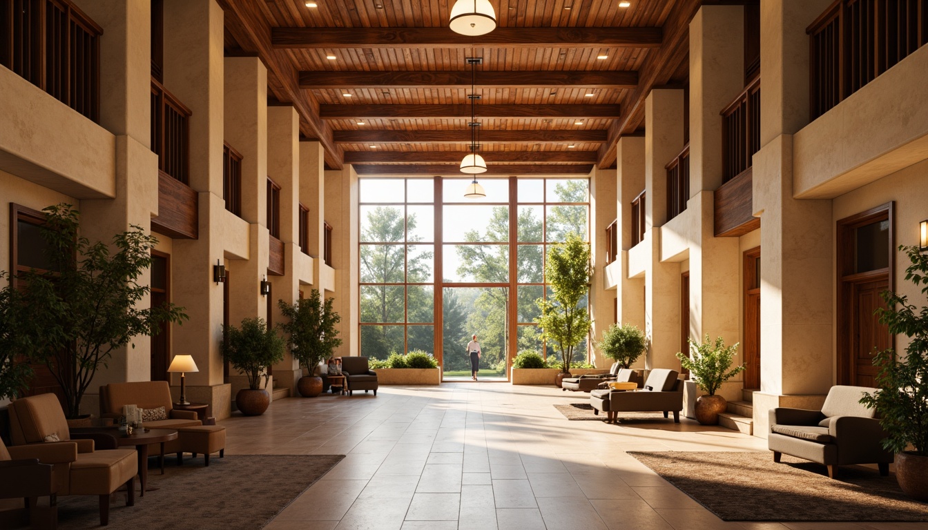 Prompt: Elegant university interior, rich wood accents, classic columns, comfortable seating areas, warm beige tones, softbox lighting, pendant lamps, table lamps, floor lamps, LED strip lights, coffered ceiling, subtle color contrast, high ceilings, large windows, natural light pouring in, warm afternoon sun, gentle shadows, 1/2 composition, harmonious ambiance, realistic textures, ambient occlusion.Please let me know if this meets your requirements!