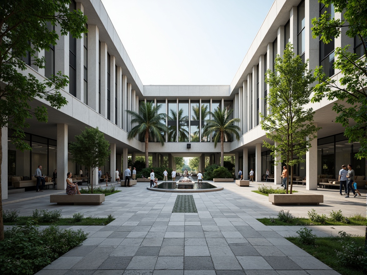 Prompt: Solemn memorial center, open courtyard, lush greenery, walking paths, benches, commemorative statues, water features, reflection pools, natural stone flooring, modern architecture, minimalist design, subtle lighting, soft shadows, shallow depth of field, 3/4 composition, panoramic view, realistic textures, ambient occlusion.