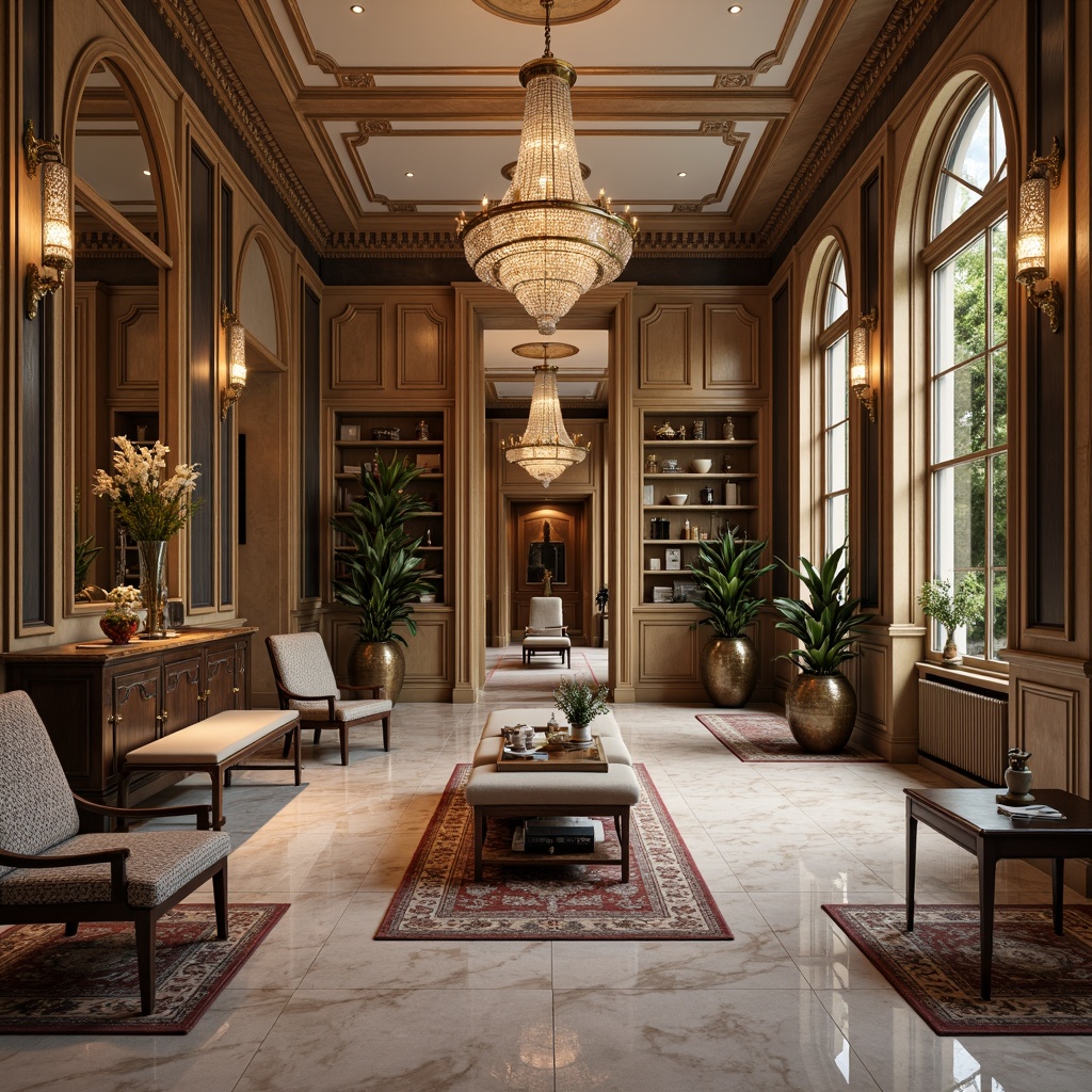 Prompt: Luxurious home gym, neoclassical architecture, high ceilings, marble flooring, intricate moldings, ornate mirrors, crystal chandeliers, elegant wooden panels, richly textured rugs, polished metal accents, soft warm lighting, shallow depth of field, 1/1 composition, symmetrical layout, realistic reflections, ambient occlusion.