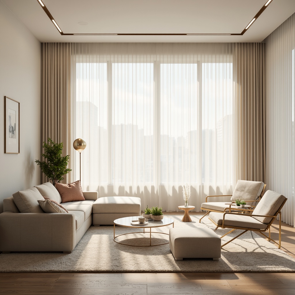 Prompt: Ethereal living room, soft diffused light, delicate glass tables, transparent acrylic chairs, misty floor lamps, subtle LED strips, ambient indirect lighting, minimalist decor, pale pastel colors, silky smooth fabrics, velvety soft carpets, reflective metallic accents, subtle gradient effects, dreamy atmosphere, calming ambiance, 1/1 composition, shallow depth of field, warm natural textures, realistic material reflections.