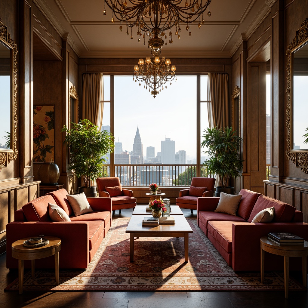 Prompt: Luxurious penthouse, traditional ornate furniture, rich velvet fabrics, intricate wooden carvings, golden metallic accents, opulent chandeliers, lavish rugs, stately columns, grandiose staircase, majestic cityscape views, warm sunny afternoon, soft diffused lighting, shallow depth of field, 1/2 composition, realistic textures, ambient occlusion.