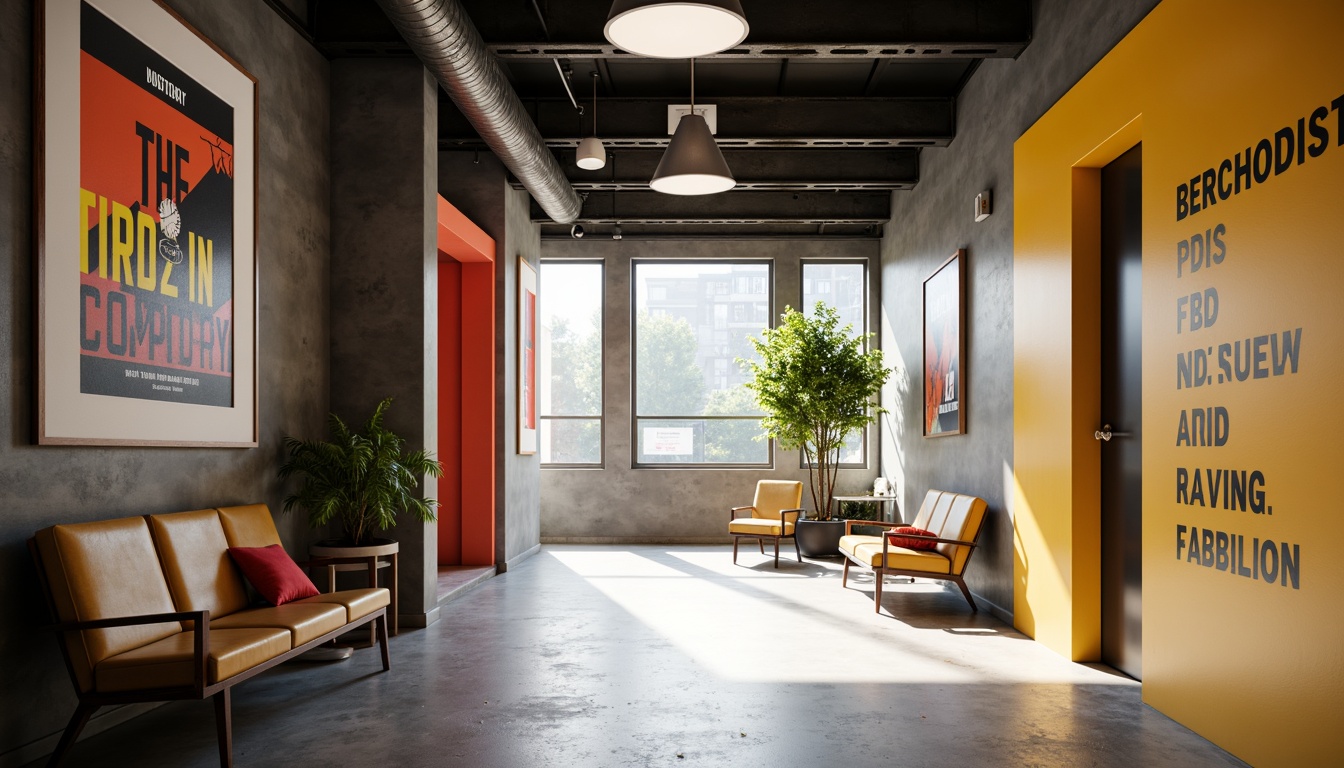 Prompt: Geometric entryway, clean lines, rectangular shapes, primary color palette, industrial materials, steel beams, concrete floors, minimalist decor, functional furniture, geometric light fixtures, bold typography, abstract art pieces, urban atmosphere, morning sunlight, high contrast lighting, shallow depth of field, 2/3 composition, symmetrical framing, realistic textures, ambient occlusion.