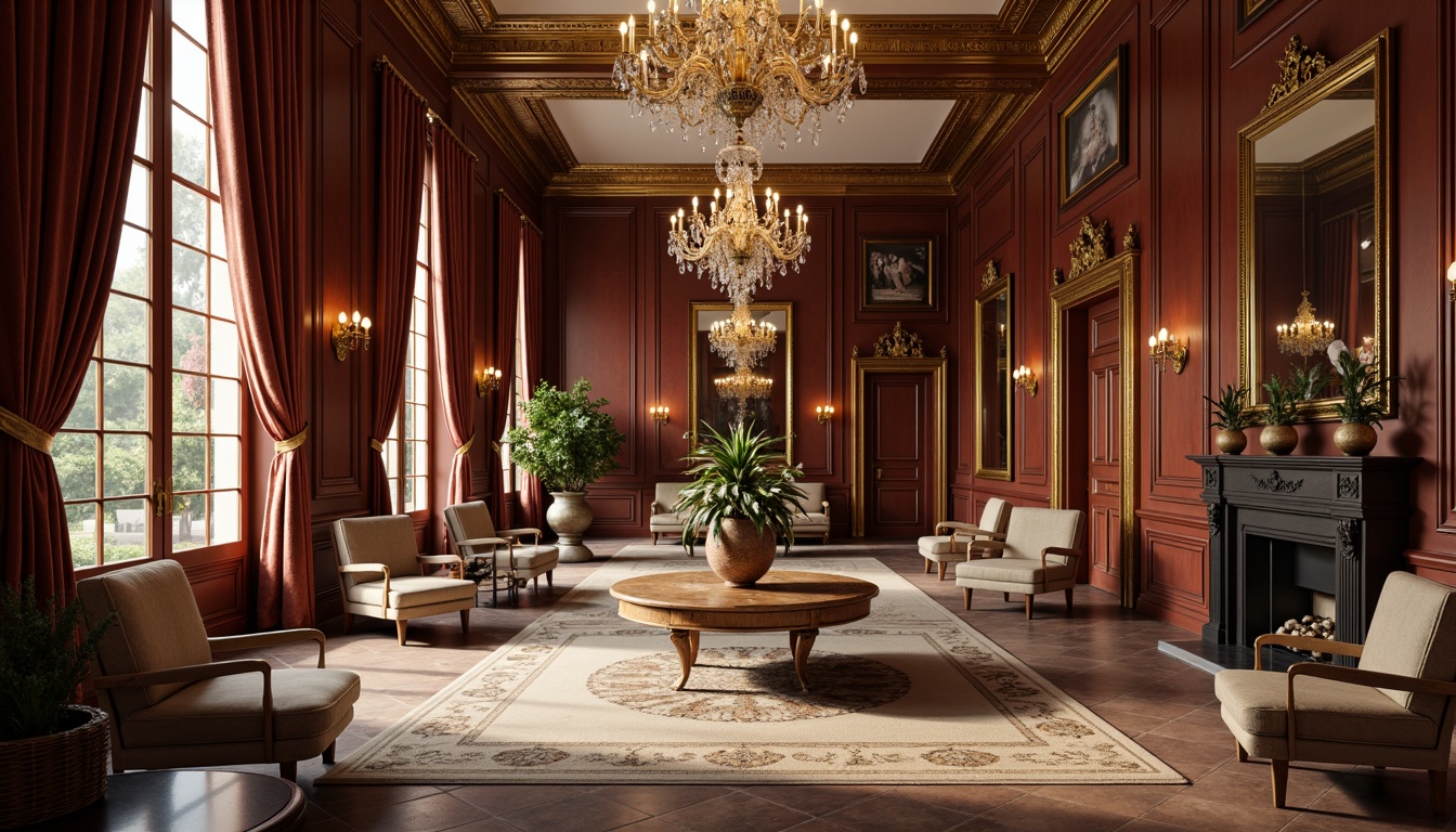 Prompt: Elegant mansion, ornate chandeliers, rich wood paneling, luxurious fabrics, velvet drapes, gilded frames, marble floors, high ceilings, symmetrical layout, sophisticated furniture, neoclassical columns, intricate moldings, soft warm lighting, shallow depth of field, 1/1 composition, realistic textures, ambient occlusion.