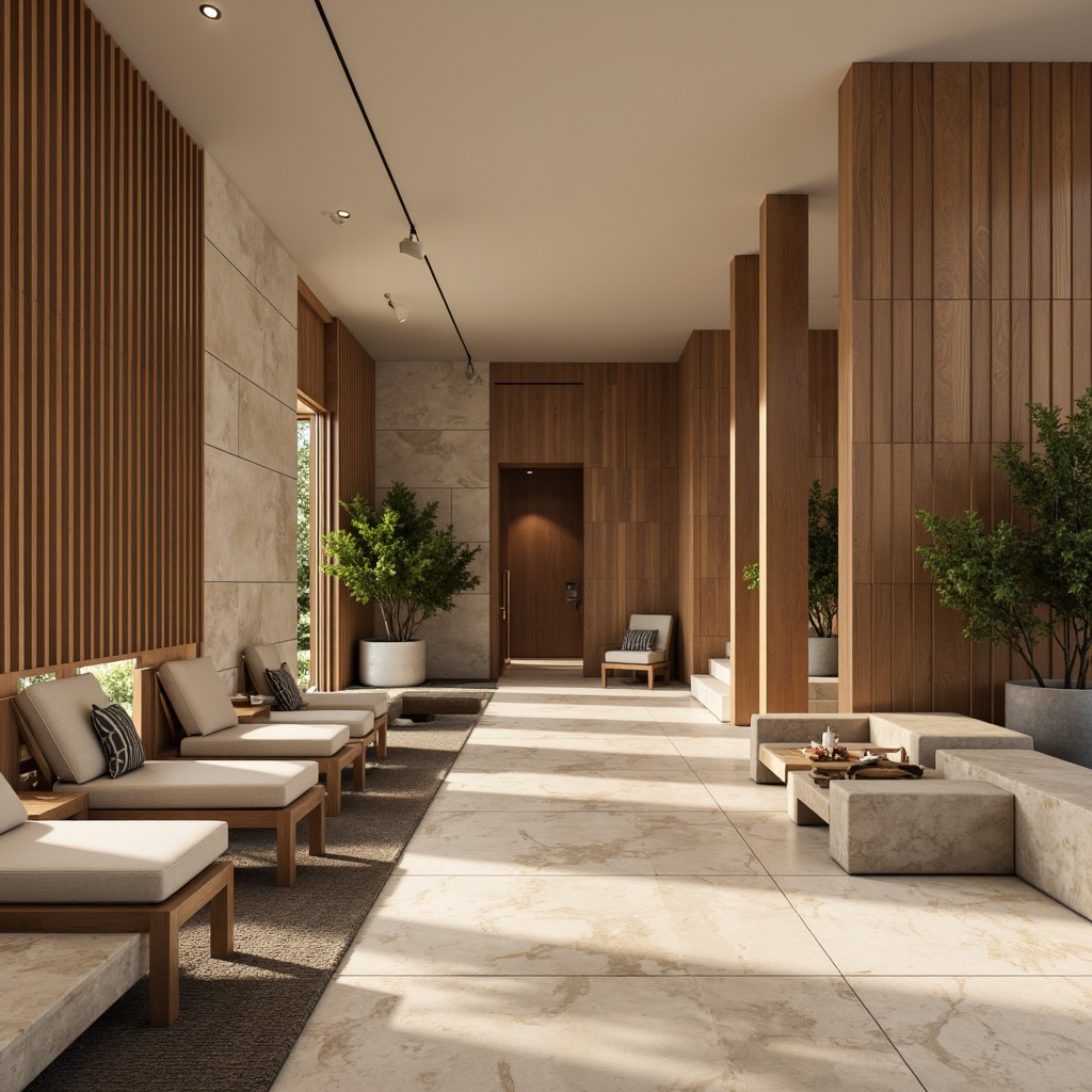 Prompt: Luxurious modern villa, polished concrete floors, sleek wooden panels, high-gloss marble tiles, minimalist ceramic patterns, natural stone textures, warm beige tones, ambient lighting, 1/1 composition, shallow depth of field, soft focus effect.