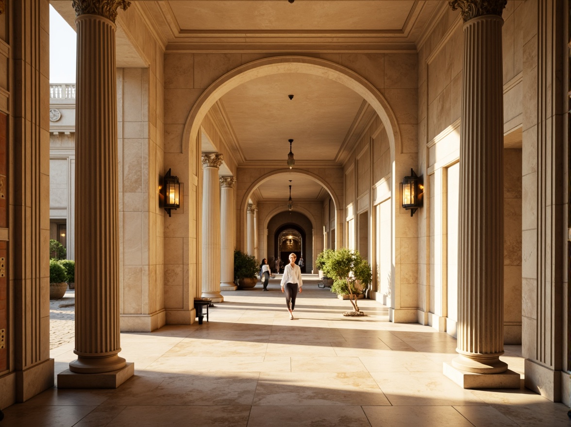 Prompt: Elegant classical columns, ornate carvings, refined marble textures, warm beige backgrounds, soft golden lighting, subtle cream accents, rich walnut wood tones, vintage bronze hardware, intricate moldings, symmetrical compositions, subtle gradations, realistic reflections, atmospheric perspective, 1/1 aspect ratio, shallow depth of field, warm color harmony, nostalgic ambiance.