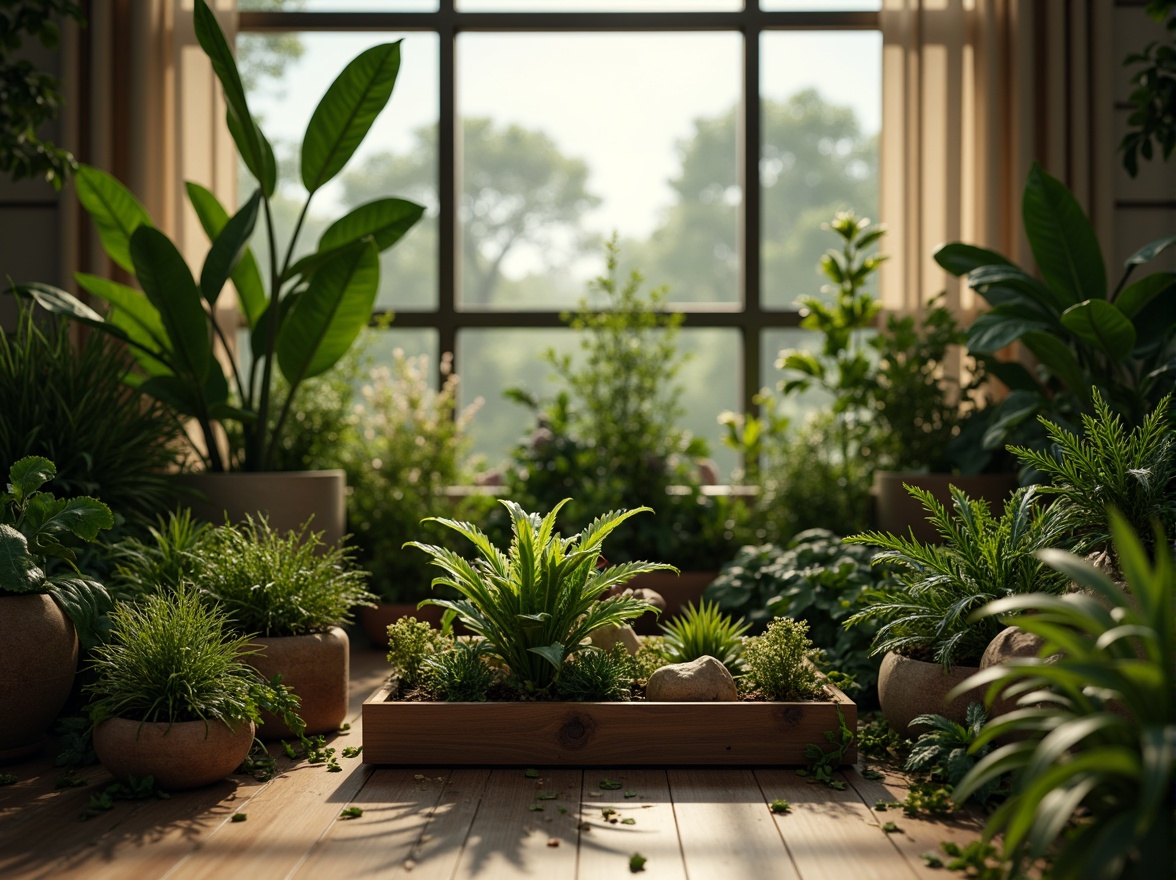 Prompt: Lush greenery, exotic plants, natural textures, earthy tones, wooden planters, minimalist decor, cozy ambiance, warm soft lighting, shallow depth of field, 1/1 composition, realistic renderings, ambient occlusion, vibrant flower arrangements, delicate petals, leafy greens, refreshing atmosphere, calming environment, organic shapes, artistic pottery, nature-inspired accents.