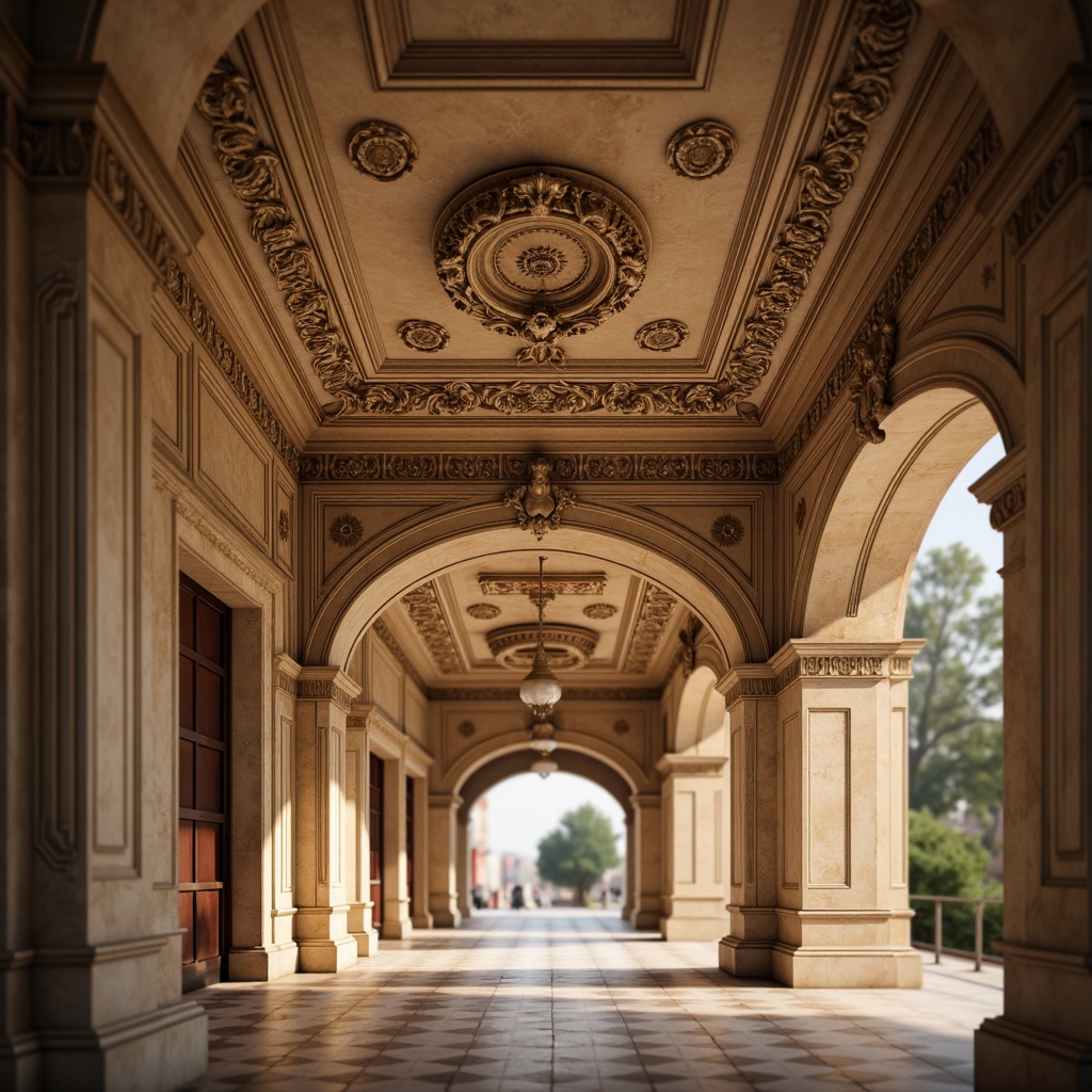 Prompt: Ornate moldings, intricate carvings, classical architectural details, ornamental cornices, elegant archways, refined pilasters, decorative ceiling medallions, luxurious wall paneling, sophisticated wainscoting, richly textured surfaces, soft warm lighting, shallow depth of field, 1/1 composition, realistic textures, ambient occlusion.