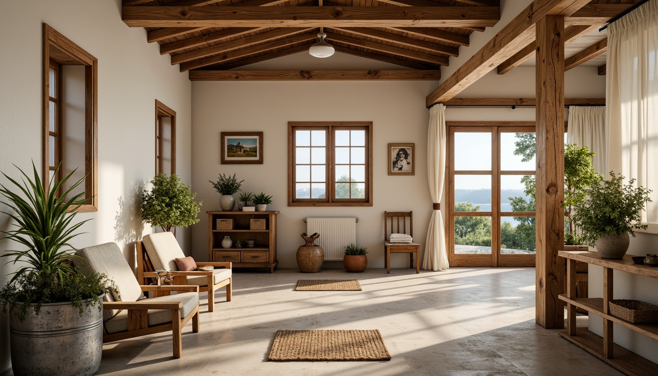 Prompt: Rustic farmhouse, vintage charm, earthy tones, weathered wood accents, galvanized metal decor, soft cream walls, warm beige floors, distressed finishes, natural linen fabrics, botanical greenery, muted blue skies, golden hour sunlight, shallow depth of field, 1/1 composition, realistic textures, ambient occlusion.