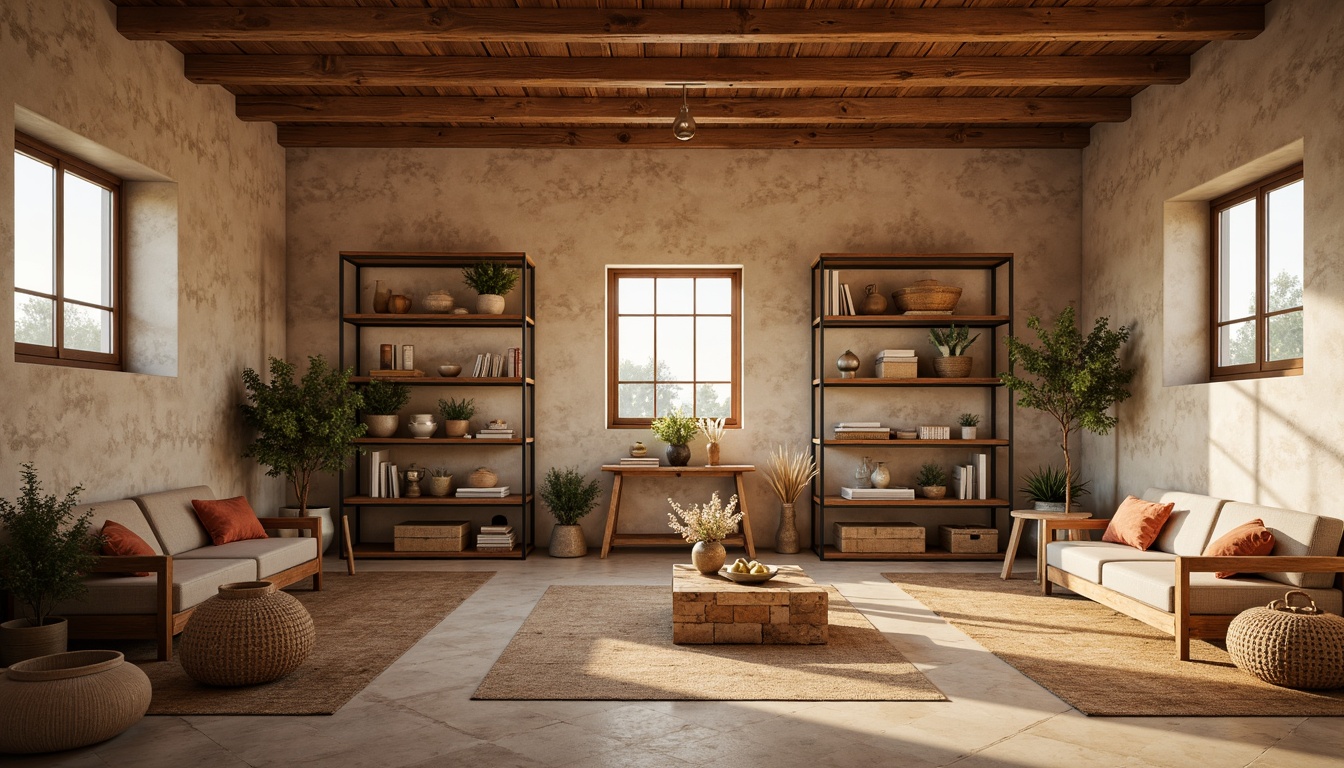 Prompt: Cozy storage room, warm beige walls, rich wood tones, industrial metal shelving, rustic wooden crates, soft golden lighting, natural stone flooring, earthy terracotta accents, calming neutral colors, soothing pastel shades, minimal decorative elements, functional storage solutions, organized layout, plenty of natural light, airy atmosphere, subtle texture variations, realistic shadows, 1/1 composition, shallow depth of field.