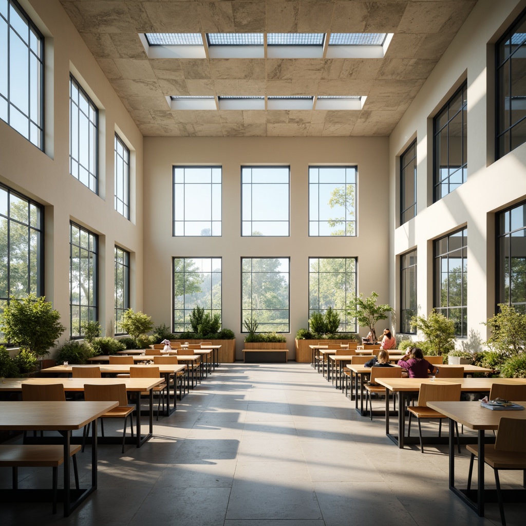 Prompt: Well-lit classroom, large windows, high ceilings, minimal obstructions, clerestory windows, skylights, translucent roofs, bright color schemes, reflective surfaces, minimal shading devices, south-facing orientation, indirect natural lighting, soft warm glow, 1/1 composition, shallow depth of field, realistic textures, ambient occlusion.