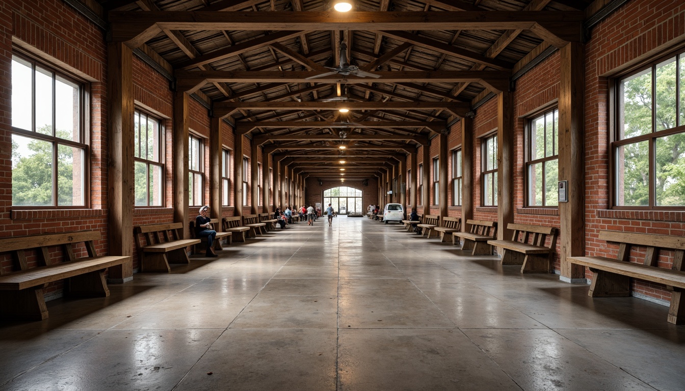 Prompt: Rustic train station, vintage academic style, distressed wood accents, industrial metal beams, exposed brick walls, concrete floors, durable epoxy coatings, commercial-grade vinyl tiles, matte finish, anti-slip textures, natural stone patterns, earthy color palette, warm ambient lighting, shallow depth of field, 1/1 composition, realistic reflections, ambient occlusion.