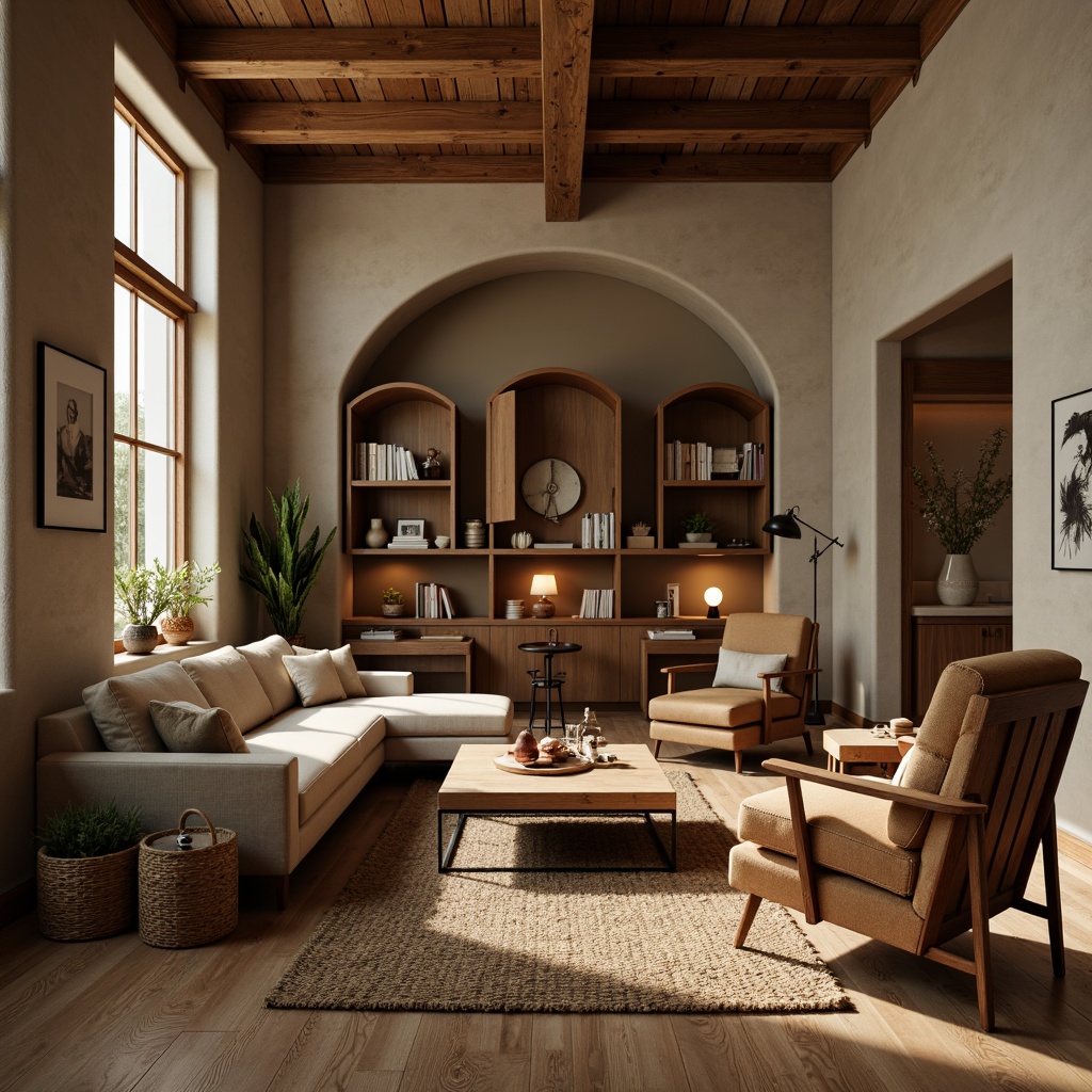 Prompt: Cozy living room, plush sofas, velvet armchairs, wooden coffee tables, woven baskets, soft cushions, warm lighting, natural textiles, earthy color palette, minimalist decor, functional shelving units, ergonomic chairs, adjustable desks, comfortable reading nooks, floor lamps, subtle patterns, calming atmosphere, 1/1 composition, shallow depth of field, realistic textures, ambient occlusion.