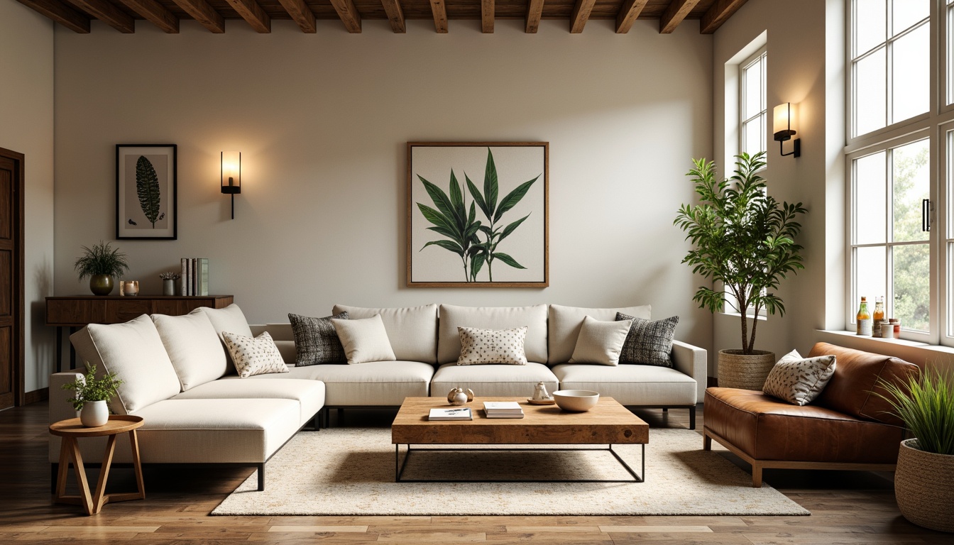 Prompt: Cozy living room, plush sofas, velvet armchairs, wooden coffee tables, minimalist decor, soft cushions, warm lighting, natural textiles, woven baskets, vintage rugs, rustic wood accents, creamy wall colors, elegant chandeliers, modern sectional couches, oversized pillows, industrial metal legs, distressed leather upholstery, botanical prints, abstract artwork, floor-to-ceiling windows, urban loft atmosphere, morning sunlight, shallow depth of field, 1/1 composition.