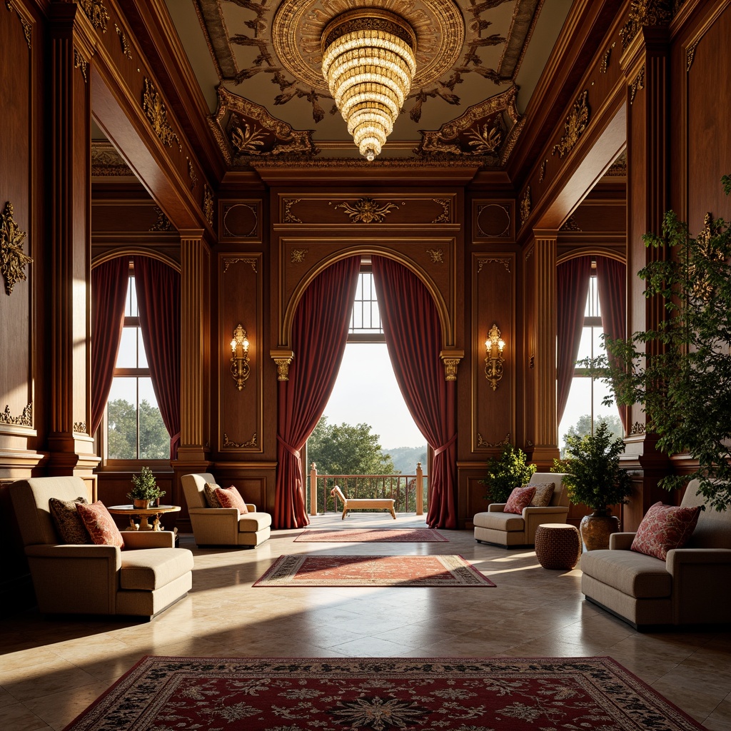 Prompt: Luxurious mansion, grandiose entrance, intricately carved wooden doors, ornate metalwork, lavish furnishings, velvet drapes, crystal chandeliers, marble floors, golden accents, elaborate ceiling designs, richly patterned rugs, opulent fabrics, majestic staircases, dramatic lighting, warm color palette, high-contrast rendering, cinematic composition, shallow depth of field, realistic textures, ambient occlusion.