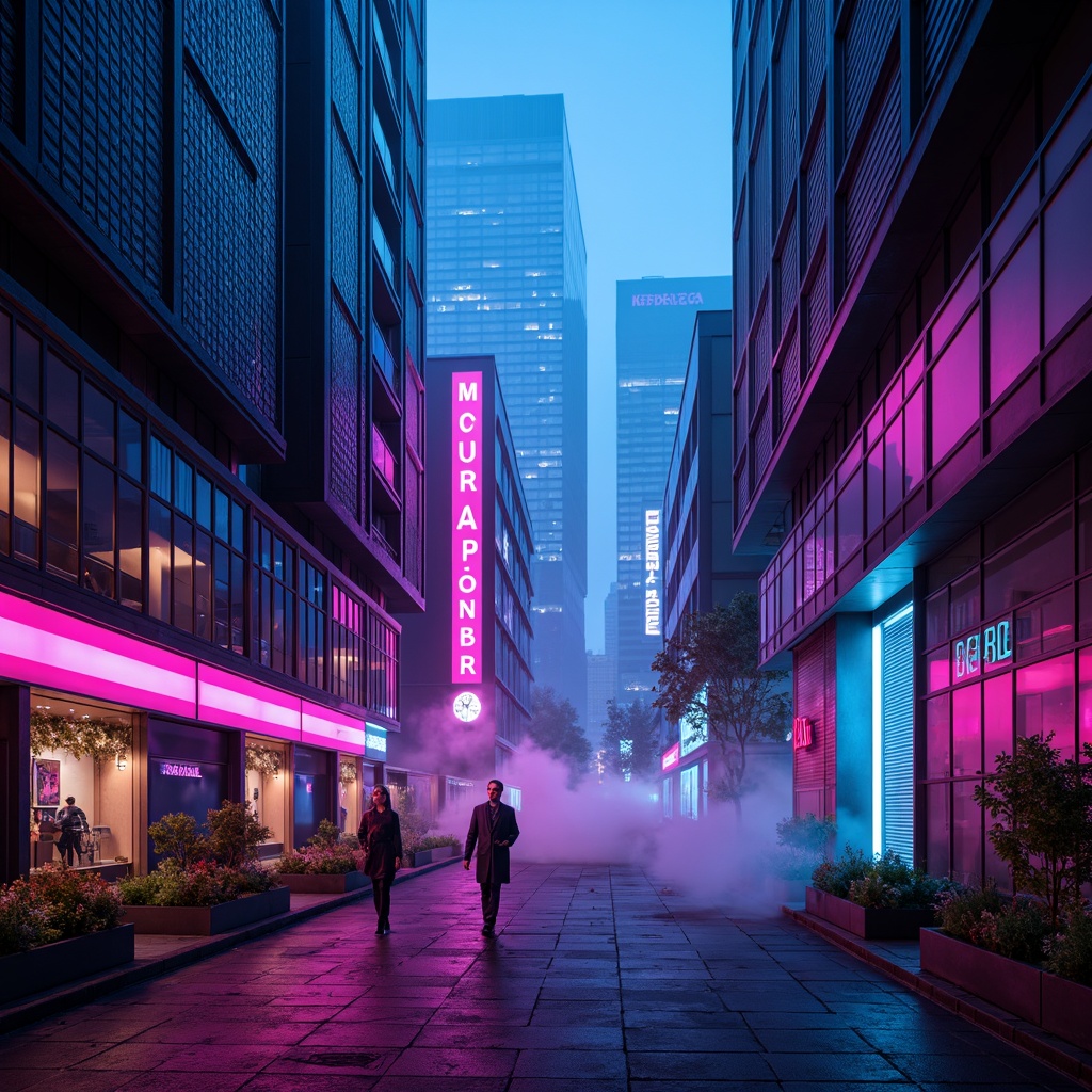 Prompt: Neon-lit cityscape, sleek metallic surfaces, iridescent hues, electric blue accents, vibrant pink neon lights, glowing purple undertones, chrome-plated details, holographic effects, futuristic skyscrapers, cyberpunk atmosphere, dark alleys, misty fog, atmospheric lighting, high-contrast shadows, cinematic composition, 1/1 aspect ratio, shallow depth of field, realistic reflections.