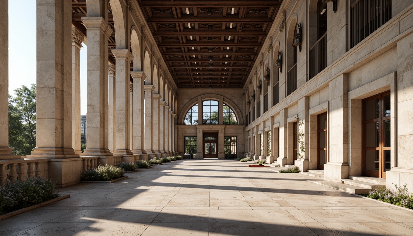 Prompt: Grandiose columns, ornate capitals, fluted shafts, classical orders, Corinthian pilasters, symmetrical facades, balanced compositions, rusticated bases, arched windows, pedimented roofs, carved stone decorations, intricate moldings, subtle color palette, natural light illumination, shallow depth of field, 1/1 composition, realistic textures, ambient occlusion.