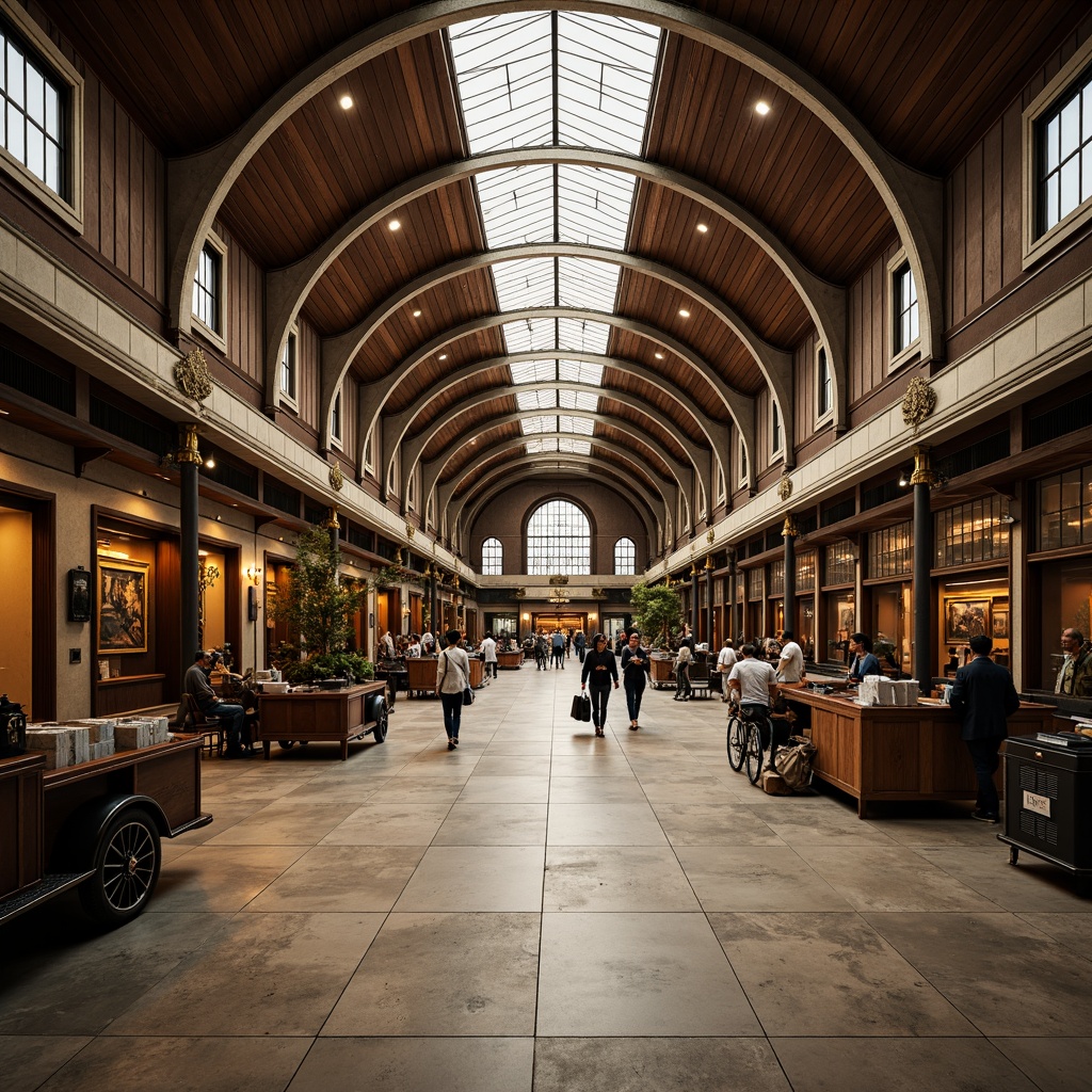 Prompt: Grand train station, sweeping curved lines, elegant arches, ornate details, luxurious materials, high ceilings, spacious interiors, natural stone floors, intricate metalwork, vintage luggage carts, bustling atmosphere, warm soft lighting, shallow depth of field, 1/1 composition, realistic textures, ambient occlusion.