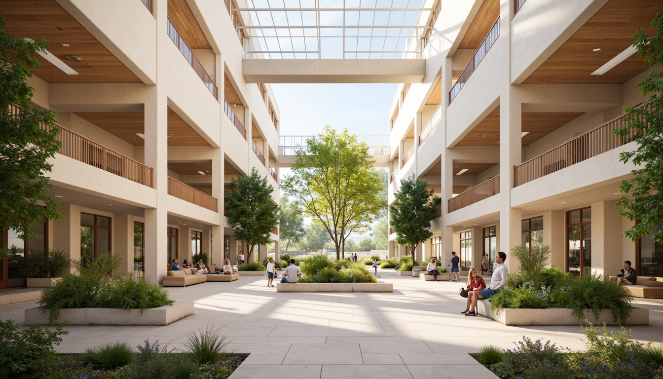 Prompt: Spacious hospital lobby, high ceilings, clerestory windows, natural light pouring in, warm beige tones, comfortable seating areas, lush greenery, wooden accents, calming atmosphere, soft diffused lighting, subtle shading, 1/1 composition, realistic textures, ambient occlusion, gentle color palette, soothing ambiance, peaceful waiting areas, natural stone floors, minimalist decor, modern hospital architecture, large windows, glass doors, outdoor gardens, serene water features, sunny day.