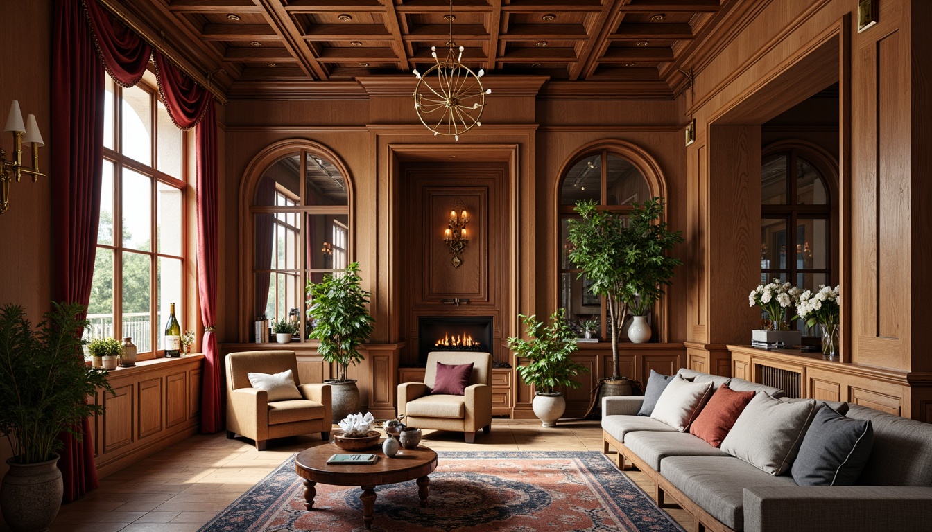 Prompt: Renaissance-style apartments, warm earthy tones, rich wood accents, ornate furnishings, luxurious fabrics, velvet drapes, golden lighting fixtures, intricate moldings, high ceilings, large windows, natural stone floors, elegant archways, sophisticated color scheme, muted reds, deep blues, soft yellows, creamy whites, subtle texture overlays, realistic material reflections, warm ambient lighting, shallow depth of field, 1/1 composition, detailed architectural elements.