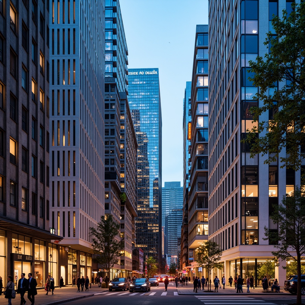 Prompt: Vibrant cityscape, modern skyscrapers, bold color blocking, contrasting hues, neon lights, urban atmosphere, bustling streets, pedestrian walkways, dynamic architecture, geometric patterns, metallic accents, glass facades, reflective surfaces, warm ambient lighting, shallow depth of field, 1/1 composition, realistic textures, ambient occlusion.