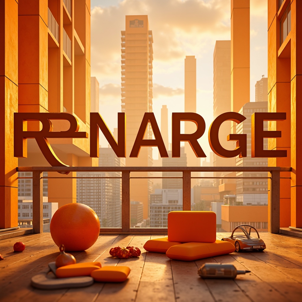 Prompt: Vibrant orange hues, energetic warmth, playful accents, bold typography, modern minimalist backgrounds, creamy whites, deep charcoal greys, rich wood textures, industrial metal accents, urban cityscapes, abstract geometric patterns, dynamic 3D models, warm golden lighting, shallow depth of field, 1/1 composition, realistic renderings, ambient occlusion.