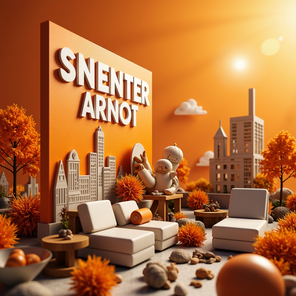 Prompt: Vibrant orange hues, energetic warmth, playful accents, bold typography, modern minimalist backgrounds, creamy whites, deep charcoal greys, rich wood textures, industrial metal accents, urban cityscapes, abstract geometric patterns, dynamic 3D models, warm golden lighting, shallow depth of field, 1/1 composition, realistic renderings, ambient occlusion.