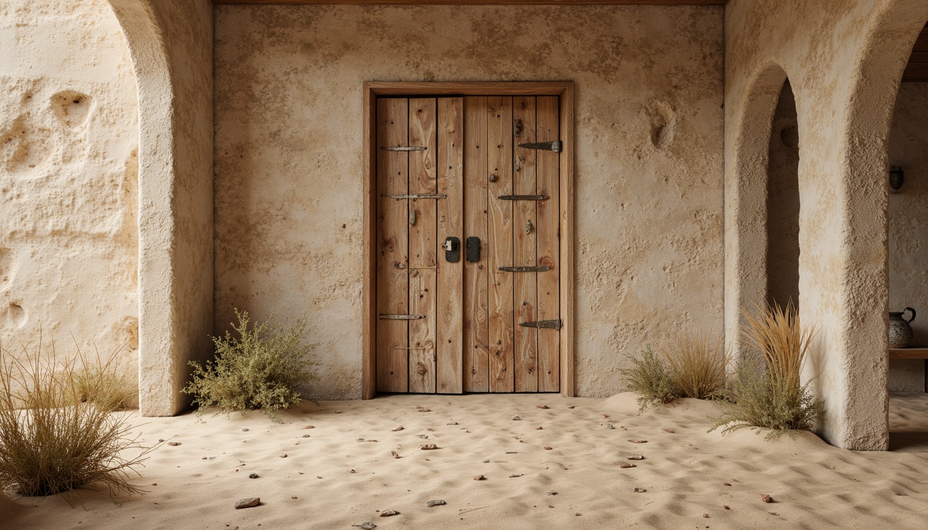 Prompt: Weathered sandy dunes, rough stone walls, rustic wooden planks, worn concrete floors, peeling paint textures, distressed metal surfaces, faded fabric patterns, natural earthy tones, warm beige colors, soft golden lighting, shallow depth of field, 1/1 composition, realistic normal maps, ambient occlusion.