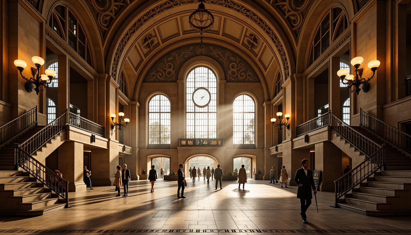 Prompt: Grandiose metro station entrance, Gothic arches, ribbed vaults, ornate stone carvings, intricate stained glass windows, majestic clock towers, imposing stone columns, dramatic lighting effects, atmospheric misting systems, polished granite floors, ornamental metal railings, grand staircases, high ceilings, symmetrical composition, 1/1 aspect ratio, warm golden lighting, shallow depth of field, realistic textures, ambient occlusion.