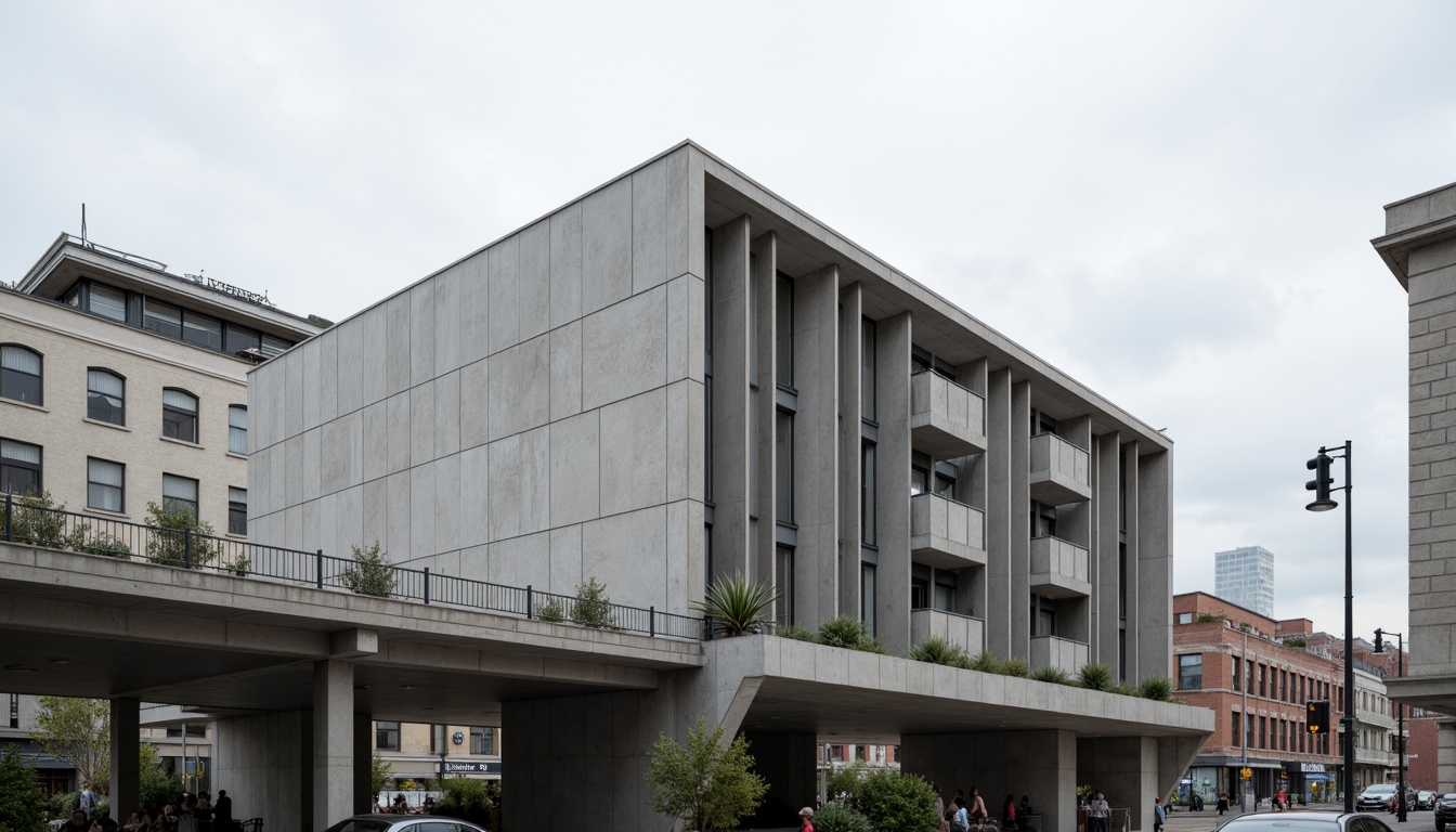 Prompt: Fiber-cement building, modern industrial architecture, textured concrete fa\u00e7ade, reinforced fiber-mesh structure, durable weather-resistant exterior, high-strength load-bearing capacity, sustainable eco-friendly materials, minimalist design aesthetic, urban cityscape background, cloudy overcast sky, soft diffused lighting, shallow depth of field, 1/2 composition, realistic textures, ambient occlusion.