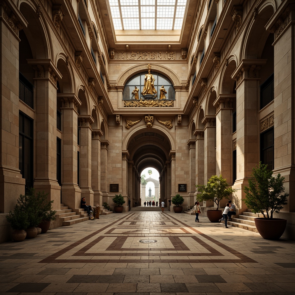 Prompt: Grand monumental structure, ornate stone carvings, majestic arches, imposing columns, intricate sculptures, bronze statues, memorial plaques, solemn atmosphere, natural stone flooring, symmetrical composition, dramatic lighting, warm golden tones, subtle texture details, realistic weathering effects, 1/1 aspect ratio, low-angle shot, cinematic mood.