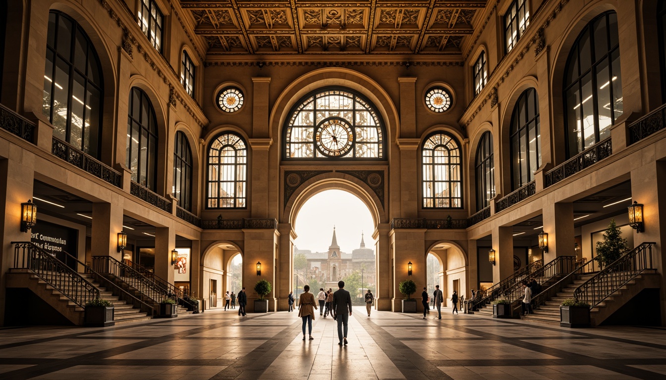 Prompt: Grandiose metro station entrance, Gothic arches, ribbed vaults, ornate stone carvings, intricate stained glass windows, majestic clock towers, imposing stone columns, dramatic lighting effects, atmospheric misting systems, polished granite floors, ornamental metal railings, grand staircases, high ceilings, symmetrical composition, 1/1 aspect ratio, warm golden lighting, shallow depth of field, realistic textures, ambient occlusion.