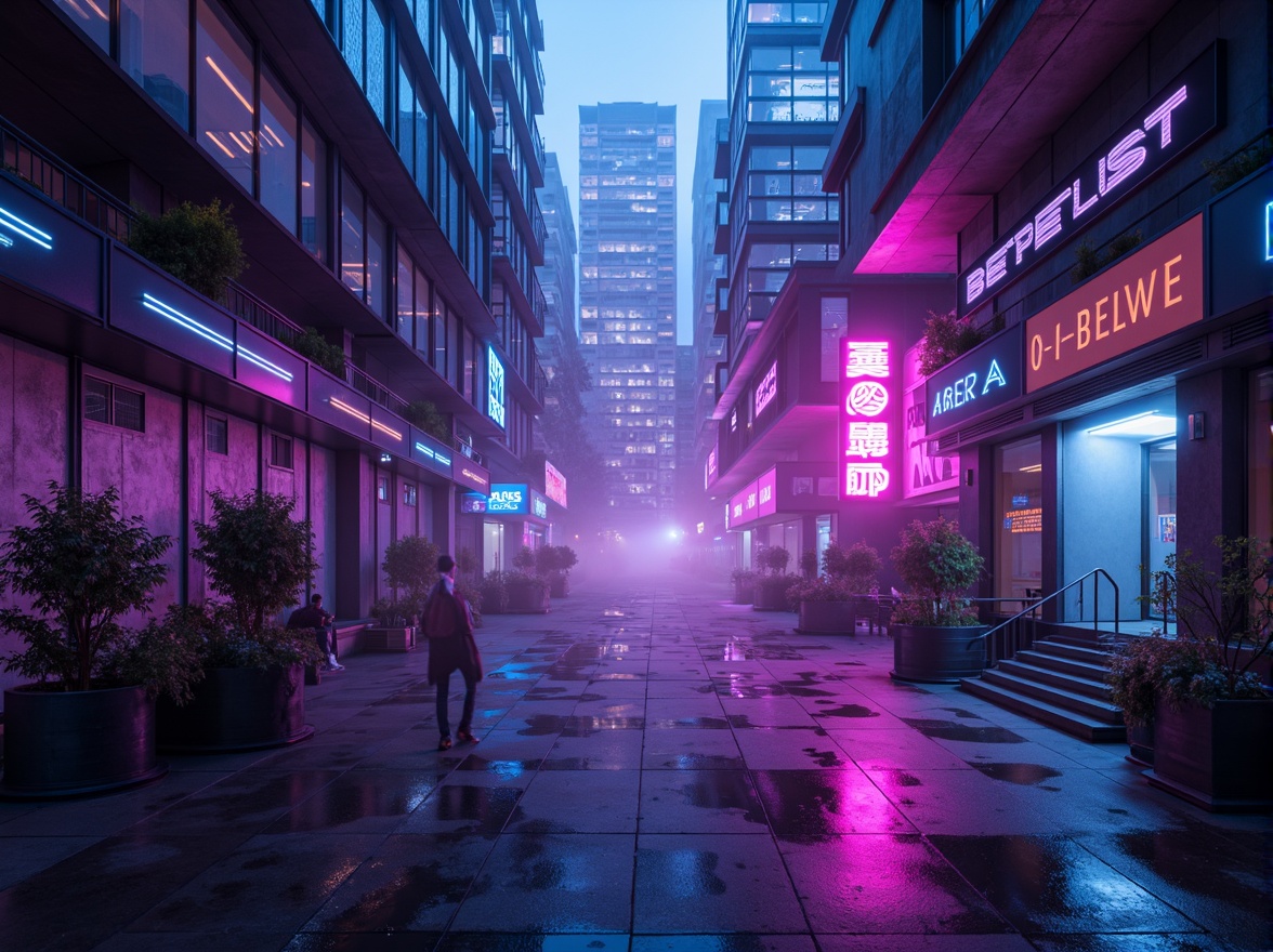 Prompt: Neon-lit cityscape, sleek metallic surfaces, iridescent hues, electric blue accents, vibrant pink neon lights, glowing purple undertones, chrome-plated details, holographic effects, futuristic skyscrapers, cyberpunk atmosphere, dark alleys, misty fog, atmospheric lighting, high-contrast shadows, cinematic composition, 1/1 aspect ratio, shallow depth of field, realistic reflections.