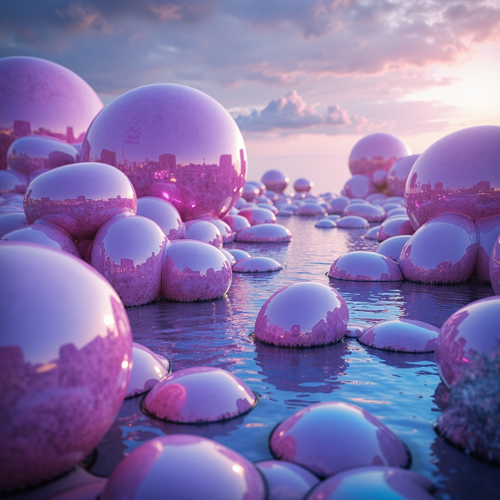 Prompt: Vibrant blob-like structures, iridescent colors, shimmering effects, neon hues, pastel shades, soft gradients, glowing accents, luminescent materials, futuristic ambiance, sci-fi inspired design, abstract shapes, organic forms, fluid dynamics, dreamy atmosphere, surreal landscapes, misty backgrounds, ethereal lighting, 3/4 composition, panoramic view, realistic textures, ambient occlusion.