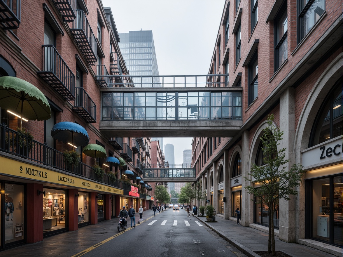 Prompt: Eclectic bridge architecture, curved lines, irregular shapes, mixed materials, steel beams, stone pillars, wooden decks, vibrant color schemes, ornate details, Gothic-inspired arches, Romanesque columns, Art Nouveau motifs, futuristic accents, dynamic lighting, misty atmosphere, urban cityscape, riverbank setting, pedestrian walkways, vehicle traffic flow, 1/2 composition, low-angle shot, dramatic shadows, realistic textures, ambient occlusion.