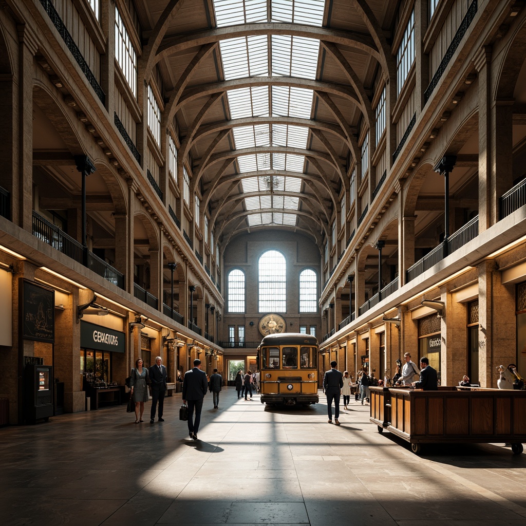 Prompt: Grand train station, sweeping curved lines, elegant arches, ornate details, luxurious materials, high ceilings, spacious interiors, natural stone floors, intricate metalwork, vintage luggage carts, bustling atmosphere, warm soft lighting, shallow depth of field, 1/1 composition, realistic textures, ambient occlusion.