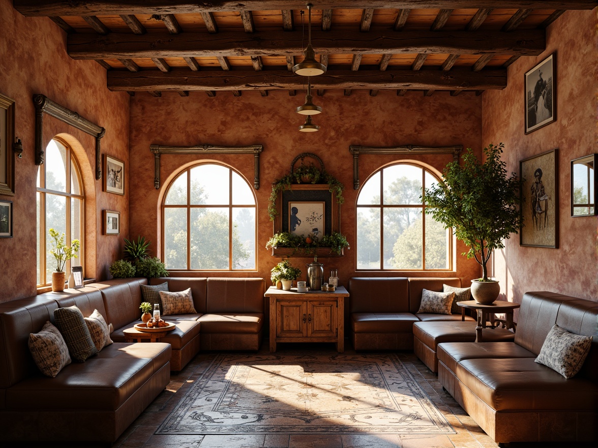 Prompt: Earth-toned charging station, rustic stone walls, arched windows, ornate metal details, warm terracotta roofs, vintage lanterns, distressed wood accents, rich brown leather upholstery, bronze hardware, intricate mosaics, natural stone flooring, ambient warm lighting, soft shadows, 1/1 composition, realistic textures, subtle weathering effects.