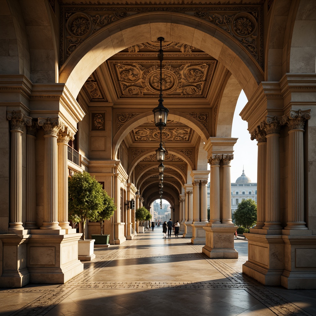 Prompt: Ornate charging stations, Renaissance-inspired facades, grand archways, ornamental columns, intricate stone carvings, classical pediments, decorative cornices, rusticated bases, symmetrical compositions, warm golden lighting, soft shadows, high-contrast textures, realistic reflections, 1/2 composition, shallow depth of field, atmospheric perspective, subtle color grading.