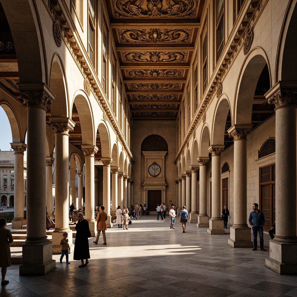 Prompt: Ornate charging stations, Renaissance-inspired facades, grand archways, ornamental columns, intricate stone carvings, classical pediments, decorative cornices, rusticated bases, symmetrical compositions, warm golden lighting, soft shadows, high-contrast textures, realistic reflections, 1/2 composition, shallow depth of field, atmospheric perspective, subtle color grading.