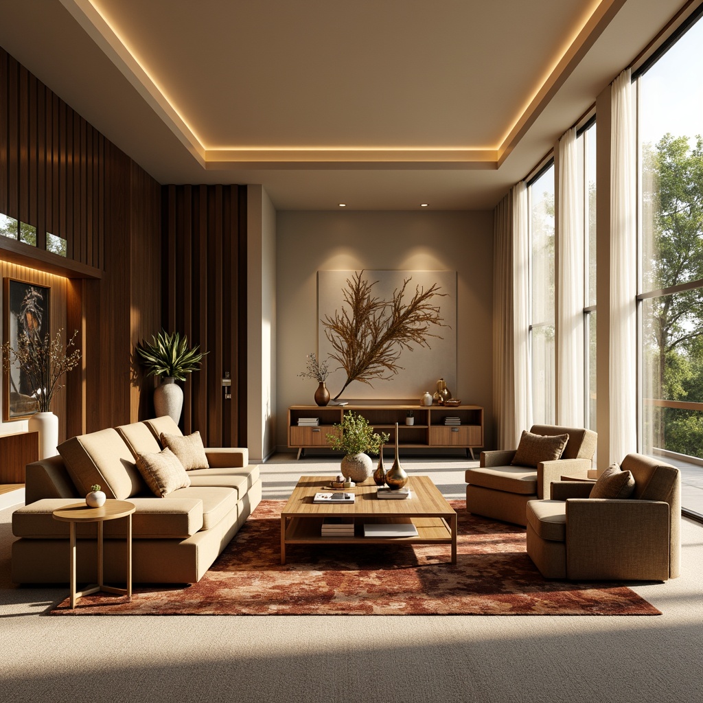 Prompt: Elegant living room, luxurious velvet sofa, ornate wooden coffee table, antique vases, rich carpet flooring, warm beige walls, floor-to-ceiling windows, soft golden lighting, 1/1 composition, realistic textures, ambient occlusion, modern minimalist decor, metallic accents, sleek lines, Scandinavian-inspired design, comfortable plush armchairs, nature-inspired artwork, botanical prints.