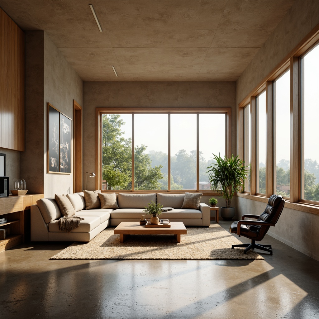 Prompt: Cozy living room, modern minimalist furniture, sleek low-profile sofa, wooden coffee table, ergonomic office chair, floor-to-ceiling windows, natural light, warm beige walls, polished concrete floors, potted greenery, ambient soft lighting, 1/2 composition, shallow depth of field, realistic textures, subtle shadows.Let me know if this meets your expectations!