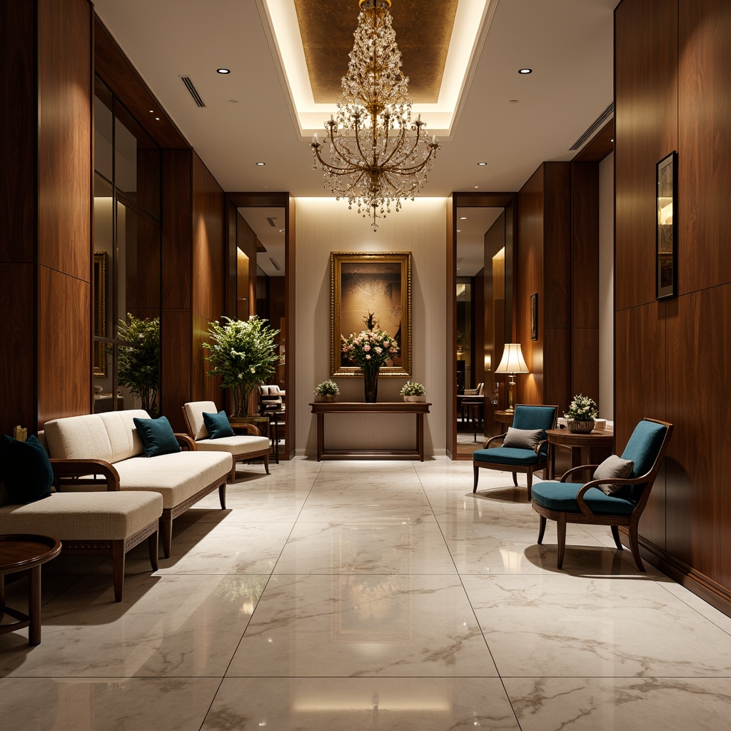 Prompt: High-end luxury interior, polished marble floors, sleek metallic accents, rich walnut wood paneling, velvety soft furnishings, subtle sheen, glossy paint finishes, crystal chandeliers, ornate gold fixtures, sophisticated ambiance, dramatic lighting effects, 1/1 composition, shallow depth of field, warm golden hour, high-contrast ratio.